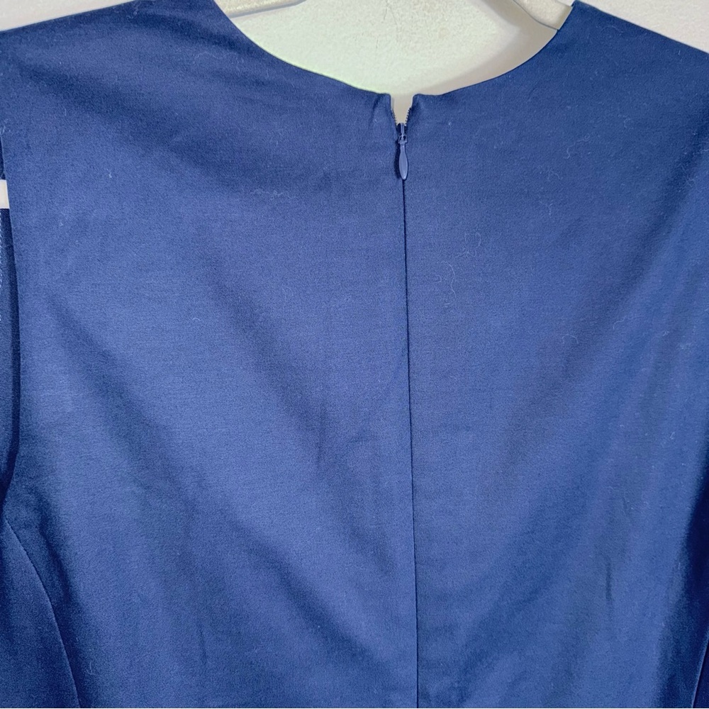 Everlane Sleeveless V-Neck Jumpsuit-Pockets-Navy Blue-Cotton Blend-Size 12-NWT - Picture 9 of 11